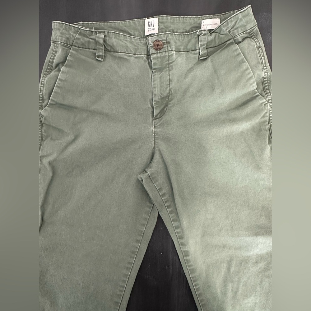 GAP Olive Green Girlfriend Khakis - Picture 3 of 9